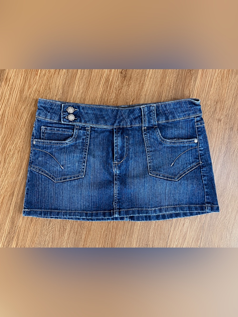 Bongo Denim Mini Skirt Sz 9 Y2K Low Rise Blue Jean Skirt